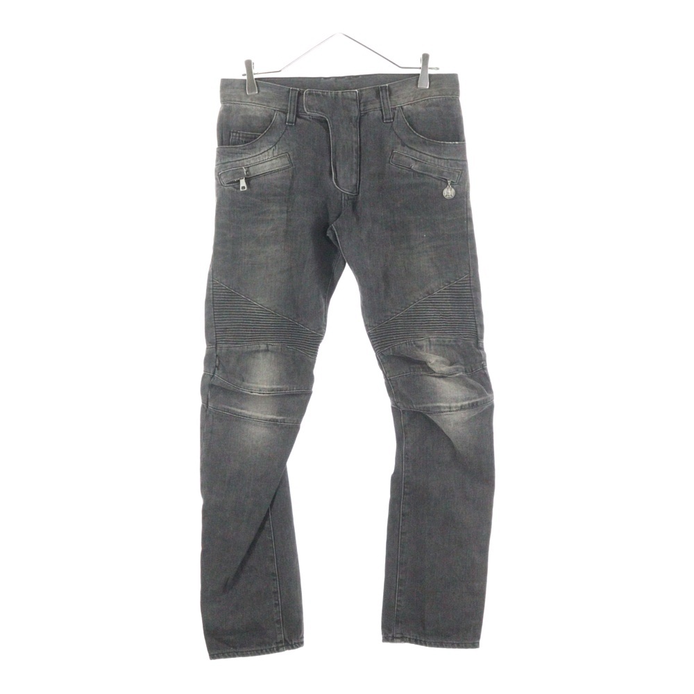バルマン BIKER TAPERED バイカー テーパード デニムパンツ ブラック