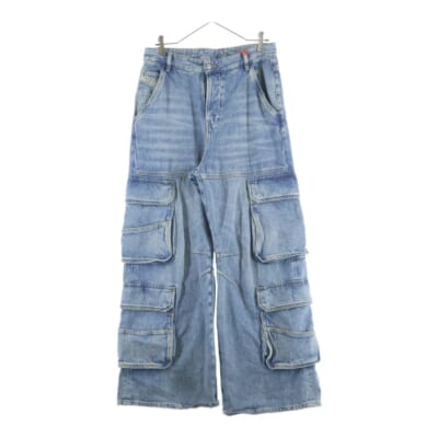 D-SIRE-CARGO-D Dサイドカーゴデニムパンツ ワイドトラウザー インディゴ A13317 Bランク