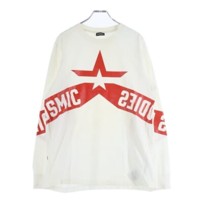 スターロゴ プリント 長袖Tシャツ ロンT ホワイト/レッドDIESEL Bランク