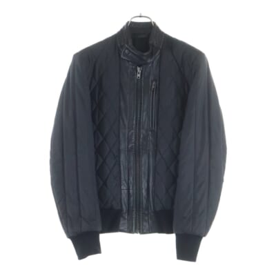 キルティング レザージャケット ブルゾン ブラック Bランク