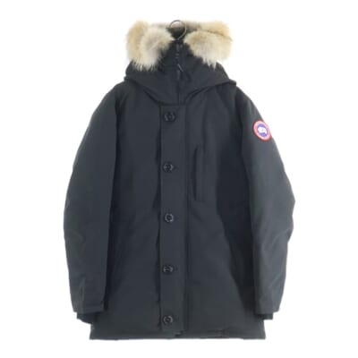 JASPER PARKA ジャスパーパーカー マルチポケット ジップアップ ファーフーデッドダウンジャケット ブラック 3438JM Bランク