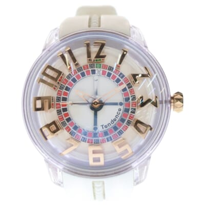 King Dome TY023003 キングドーム クリア クォーツウォッチ 腕時計 ホワイト Bランク