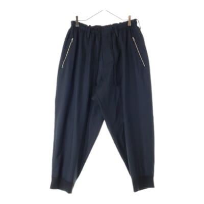 No.59 YA-P59-158 ウールトロピカル 裾リブ ドローコード付きイージーパンツ ブラック Bランク