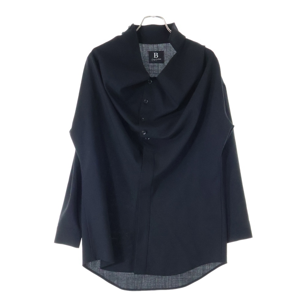 Wool Gabardine Shirt 変形ウールギャバジン長袖シャツ ブラック NC-B61-130 Aランク