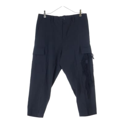 Wool Lace Trim Cropped Pants YM-P03-100 ドローコード付き ウールレーストリムクロップドパンツ イージーパンツ レディース ブラック Aランク