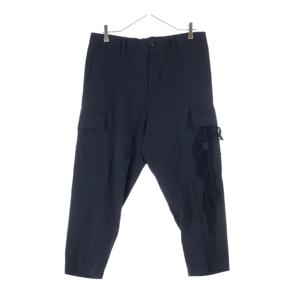 Wool Lace Trim Cropped Pants YM-P03-100 ドローコード付き ウールレーストリムクロップドパンツ イージーパンツ レディース ブラック Aランク