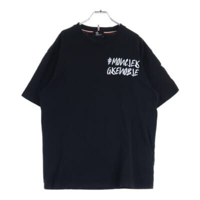 21AW LOGO PRINT SS T-SHIRT G20978C00001 フロントロゴプリントクルーネック半袖Tシャツカットソー ブラック Bランク