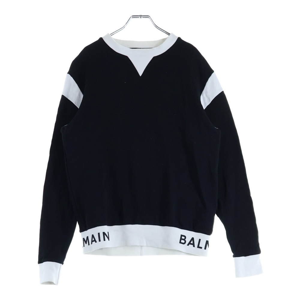 Logo Waistbamd Crewneck Sweatshirt 3772I268 アンダーロゴクルーネック長袖スウェットトレーナー ブラック Bランク