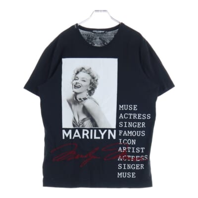 MARILYN MONROE T-SHIRT G8BAZ マリリンモンロー プリントクルーネック半袖Tシャツカットソー ブラック Bランク
