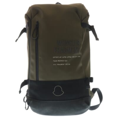×FRAGMENT ZAINO BACKPACK D209U0060000 01A2R ×フラグメント ロゴ バックパック リュック バッグ カーキ/ブラック Aランク