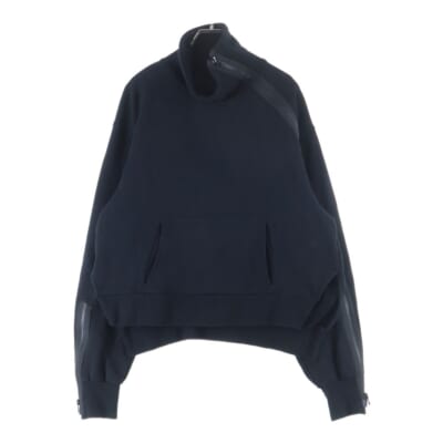 FLEECY LINING B/ZIP SLV P EMBROIDERY NR-T71-080 アームジップ バック刺繍ロゴ ハイネックスウェットトレーナー ブラック Bランク