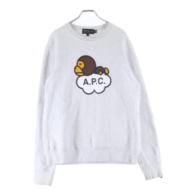 × A.P.C. Baby Milo Print Crew Sweatshirt 002SWI231902C アーペーセー ベビーミロ プリントクルーネック長袖スウェットトレーナー グレー Bランク