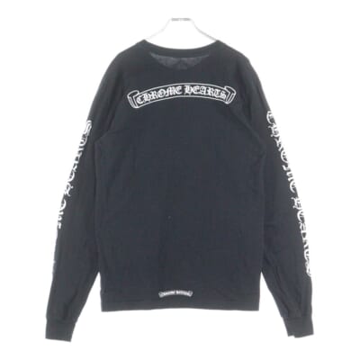 CH SCROLL LABEL スクロールラベル アームプリント クルーネック長袖Tシャツカットソー ロンT ブラック Bランク