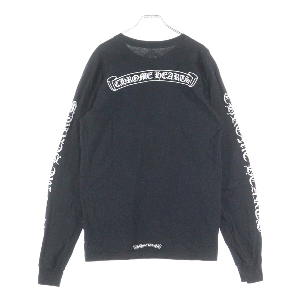CH SCROLL LABEL スクロールラベル アームプリント クルーネック長袖Tシャツカットソー ロンT ブラック Bランク