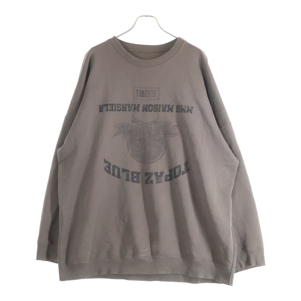 25SS フロントロゴ オーバーサイズ ドロップショルダー クルーネックスウェットトレーナー ブラウン SH0GU0023 M25012 Bランク