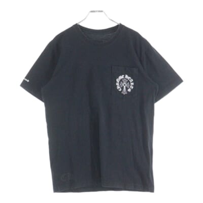Horseshoe Ch Cross T-shirt バックホースシュー CHクロスプリント クルーネック半袖Tシャツカットソー ブラック Bランク