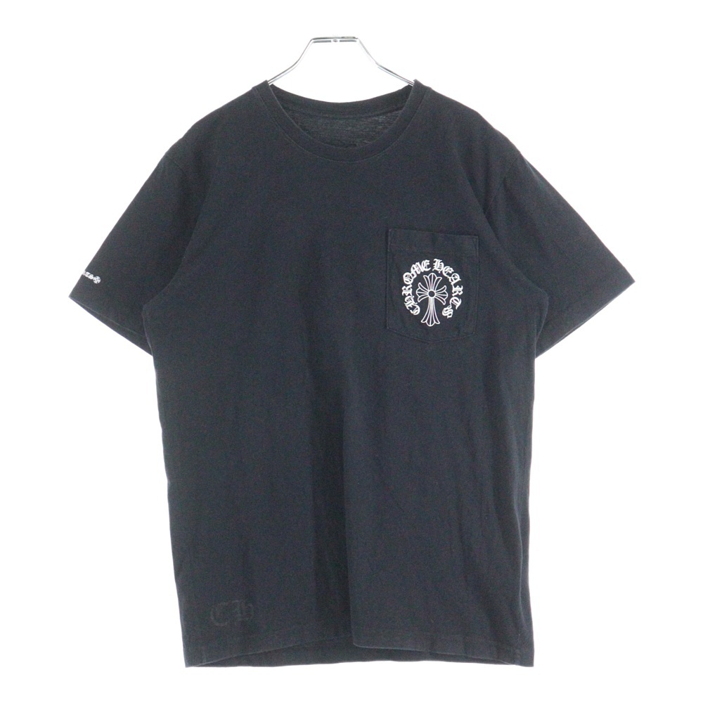 Horseshoe Ch Cross T-shirt バックホースシュー CHクロスプリント クルーネック半袖Tシャツカットソー ブラック Bランク