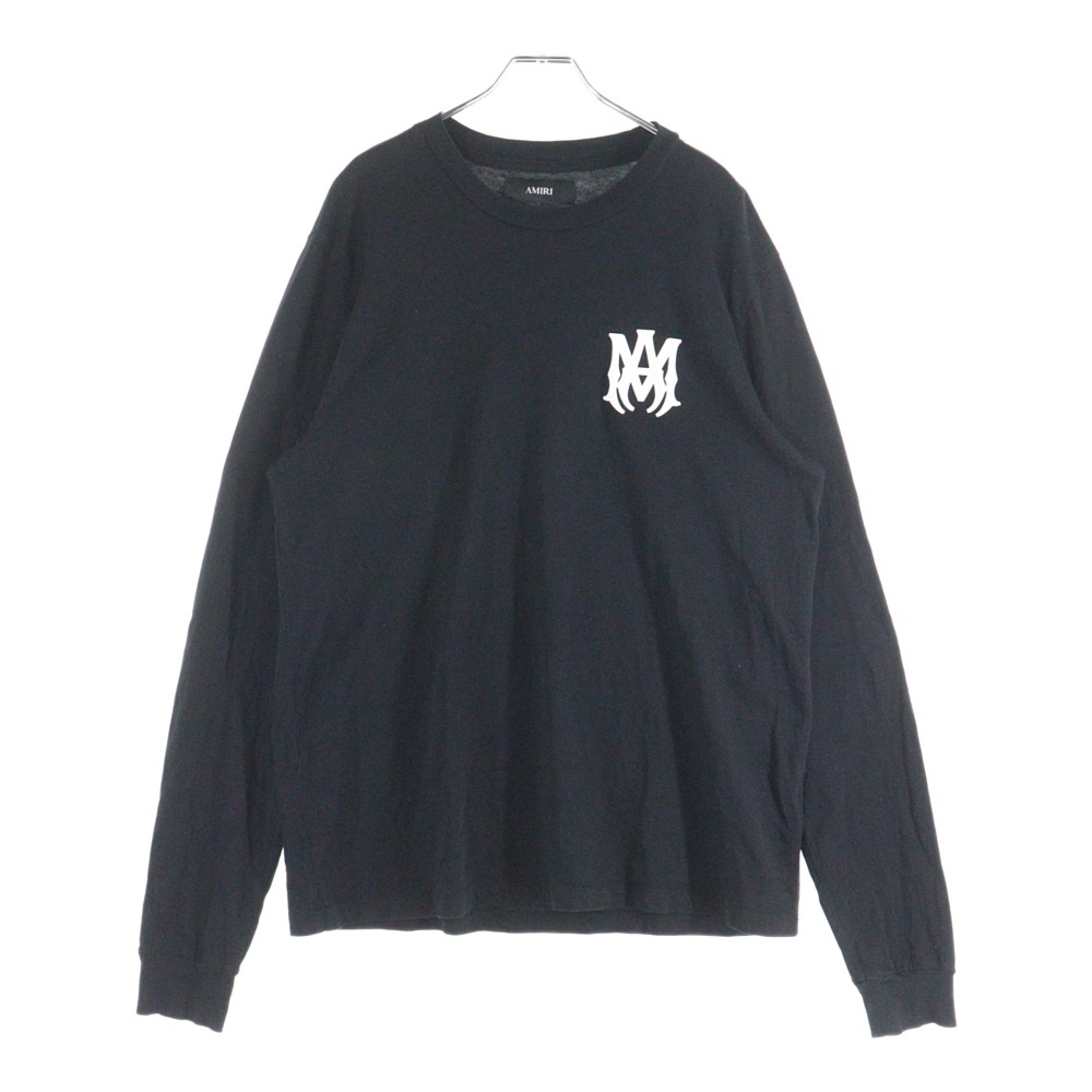 Back Logo L/S TEE AMJYTE1276 バックロゴプリント クルーネック長袖Tシャツカットソー ロンT ブラック Aランク