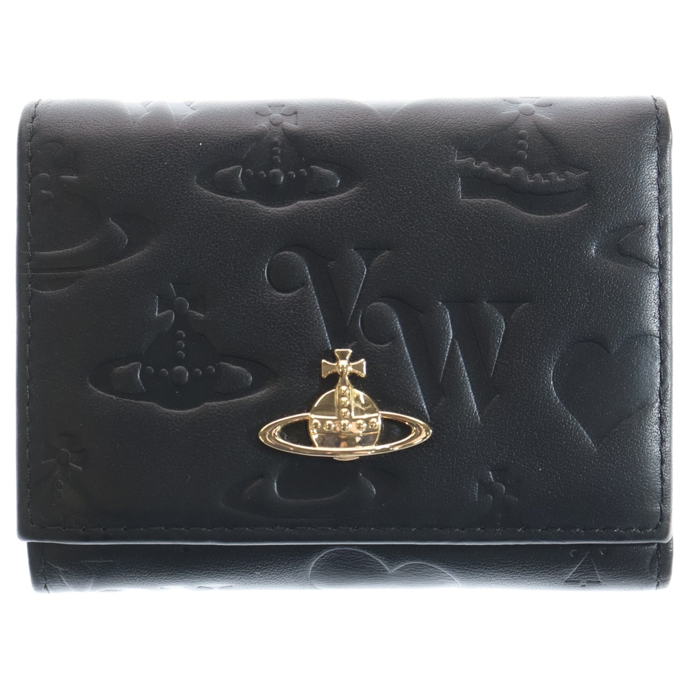 MEDIUM ZIP WALLET オーブ レザー 三つ折り ウォレット 財布 ブラック 5107004JU Bランク