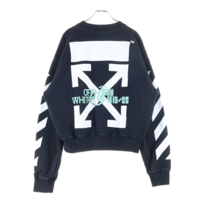 19AW アロープリントクルーネックスウェットトレーナー ブラック OMBA035E19E30015 Bランク