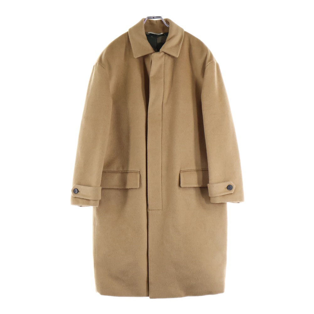 ウール 裏地カモ柄ナイロン チェスターコート キャメル HVA44H35-VT0506 Aランク