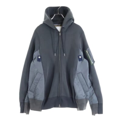 ナイロン切替 プルオーバーパーカー グレー SCM-045 Aランク