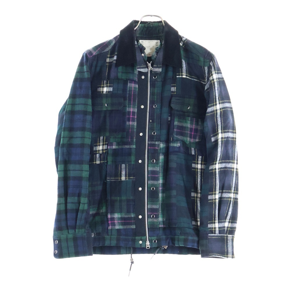 21SS Flannel Plaid Mix Blouson チェック フレンネル シャツジャケット グリーン 21-02486M Aランク