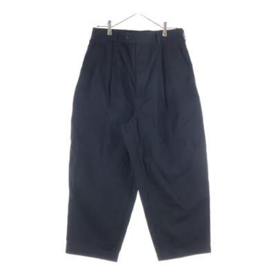 23AW ナイロンツイル 1タックスラックスパンツ ブラック WL-P045 Bランク