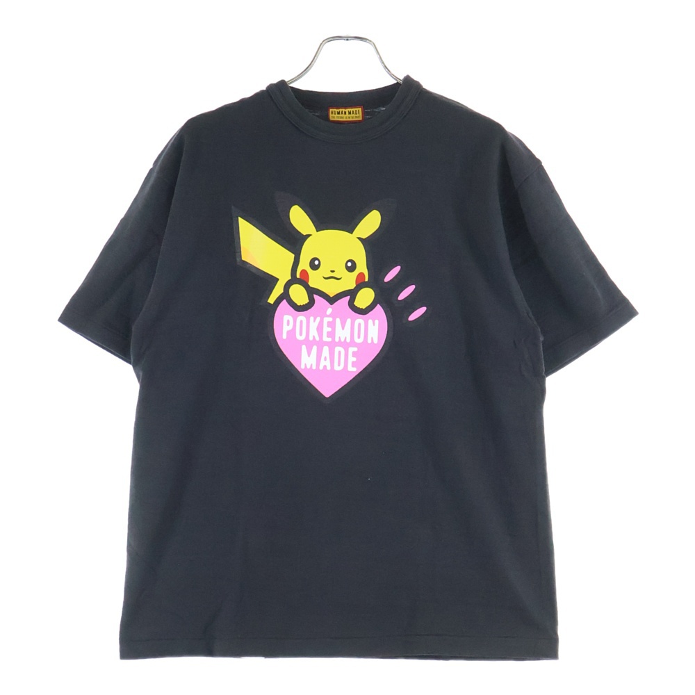 ×Pokemon Made Graphic T-Shirt Pikachu オンライン限定 ポケモン ピカチュウロゴプリント半袖Tシャツ ブラック Aランク