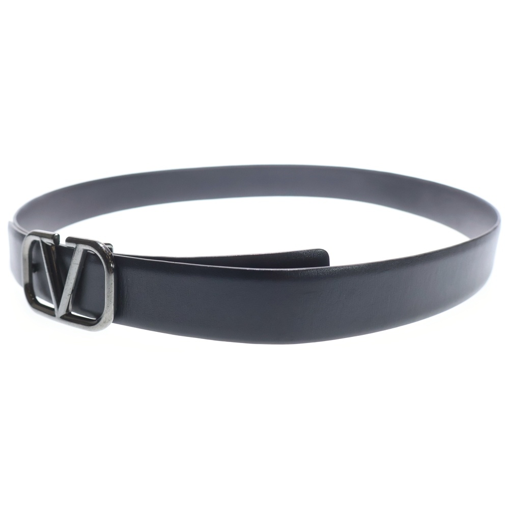 ヴァレンティノ Vアイコンバックル ロゴ レザーベルト ブラック