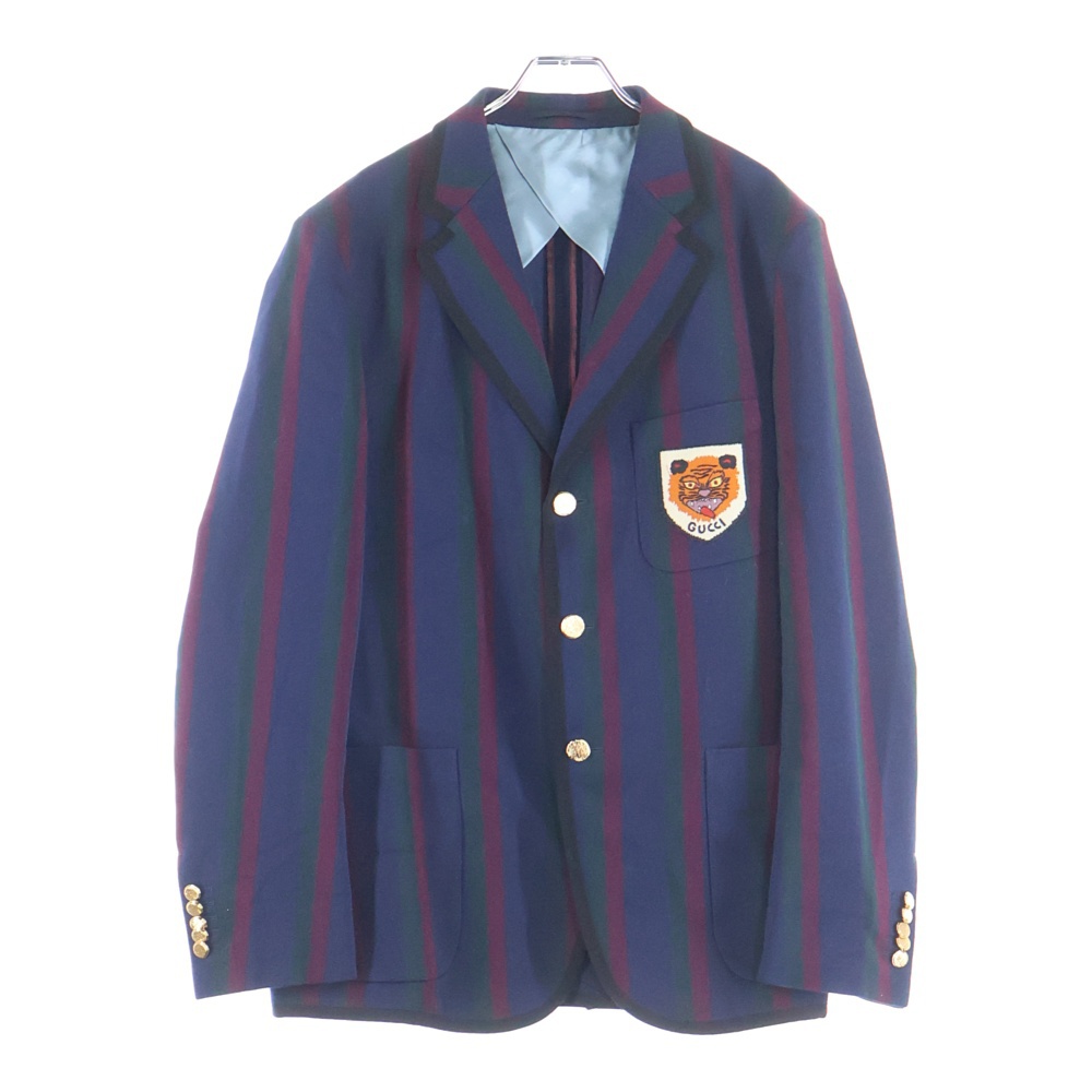 19AW タイガーワッペン テーラードジャケット ストライプ マルチ 672U72 1DXEF0 Bランク