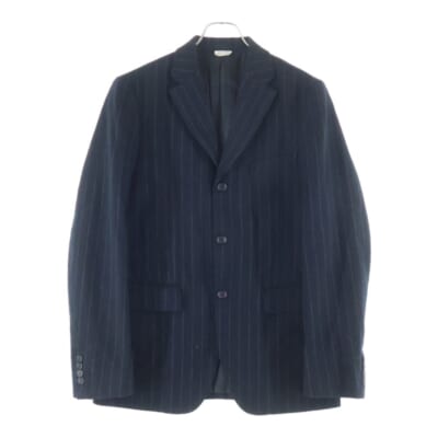 23AW ポリエステル ストライプ テーラードジャケット ブラック DL-J046 Aランク