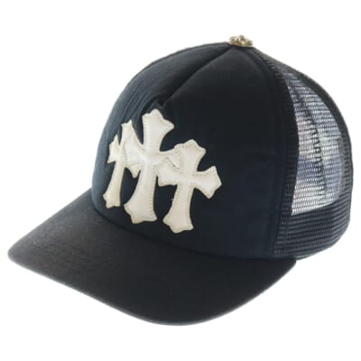 Triple Cross Patch Trucker Cap トリプルクロスパッチ メッシュ ベースボール キャップ ブラック/ホワイト Bランク