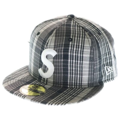 23SS ×NEW ERA Metallic Plaid S Logo ニューエラ Sロゴ メタリック ベースボールキャップ グレー/シルバー Bランク