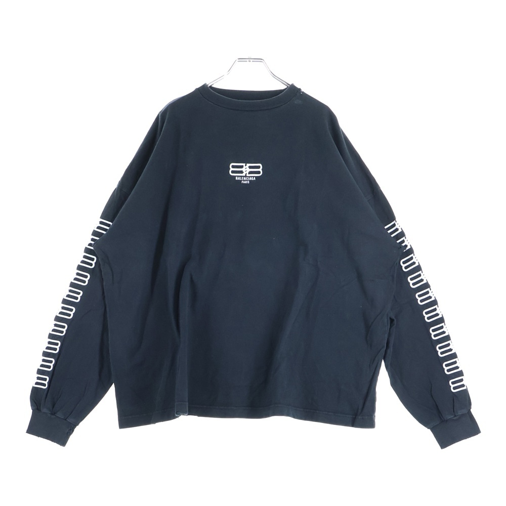 22AW オーバーサイズドヴィンテージBBロゴ長袖Tシャツ 699191 TMVG7 ブラック Aランク