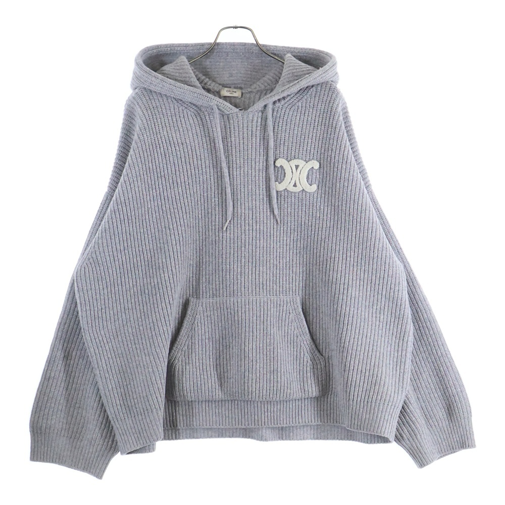 セリーヌ 25AW トリオンフワッペン ニット編み プルオーバーパーカー