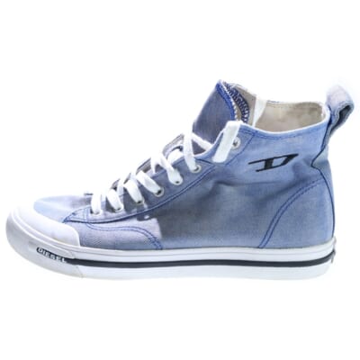 デニム生地 ハイカット スケートスニーカー ブルー Bランク