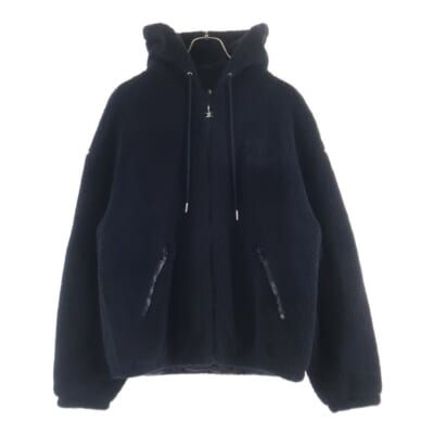 WOOL AND COTTON FLEECE トリオンフ刺繍 フリース フーデッドジャケット ブラック RV0SC0T87.38NO Bランク