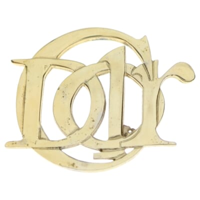 DIOR ロゴ ブローチ ゴールド GP ヴィンテージ Bランク