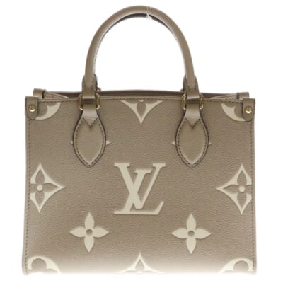 モノグラムアンプラント オンザゴーPM トゥルトレール クレーム 2WAY レザーハンドバッグ ショルダーバッグ ベージュ M45779 Sランク