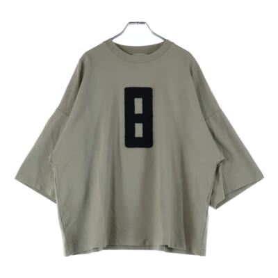 8TH フェルトロゴ 半袖Tシャツ カットソー ベージュ Bランク