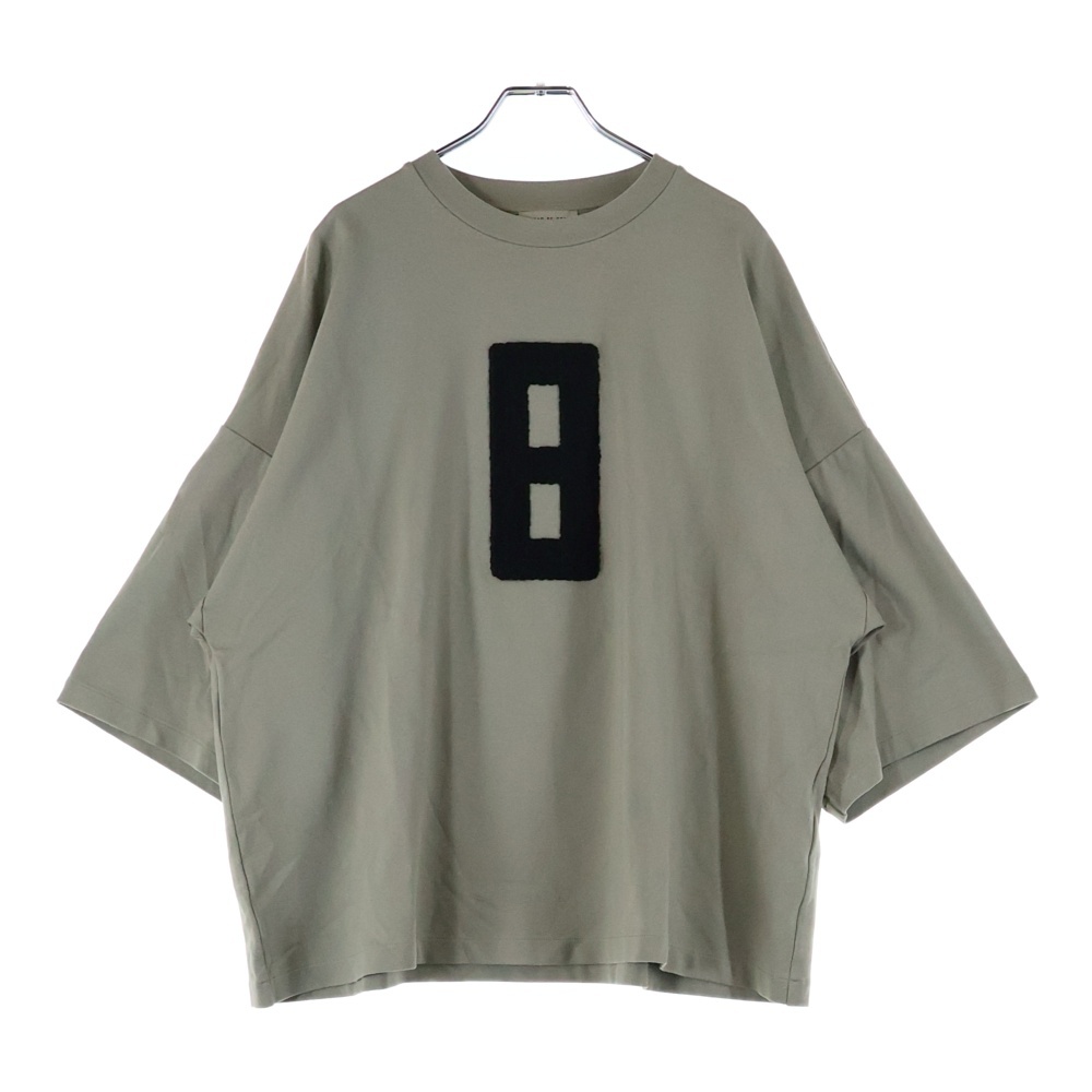 8TH フェルトロゴ 半袖Tシャツ カットソー ベージュ Bランク