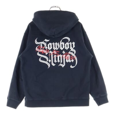 × VESSEL プリントデザイン プルオーバーパーカー フーディー ブラック HE-T63-075 Bランク