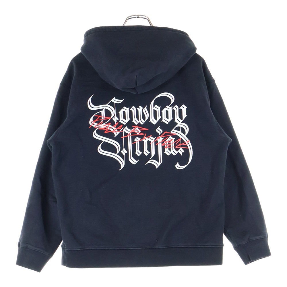 × VESSEL プリントデザイン プルオーバーパーカー フーディー ブラック HE-T63-075 Bランク