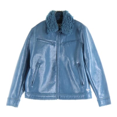 W-HARUN フェイクムートンジャケット ボンバージャケット ブルー A06144 Bランク