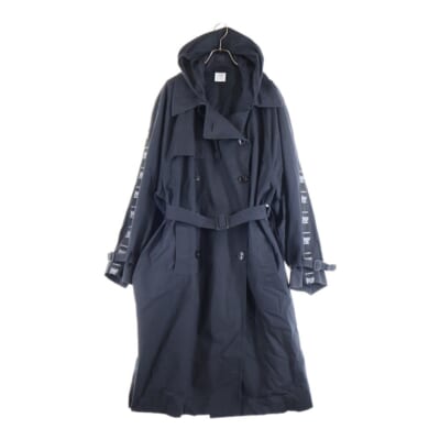 18SS フーデッド トレンチコート ロングコート ブラック MSS18JA40 Bランク