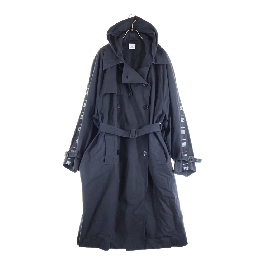 18SS フーデッド トレンチコート ロングコート ブラック MSS18JA40 Bランク