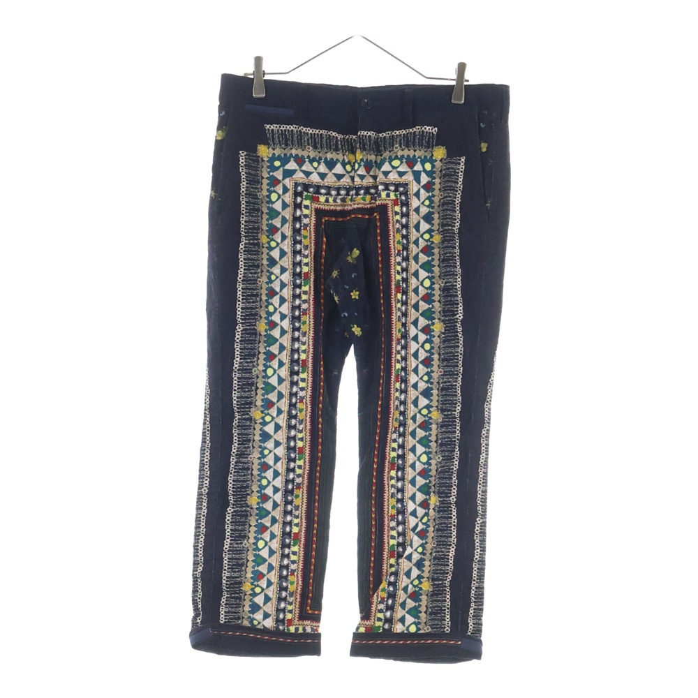 総柄デザイン コーデュロ ストレートパンツ ネイビー 17-01228M Bランク