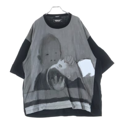 グラフィックプリント 半袖Tシャツ カットソー ブラック UC1D4807-1 Bランク