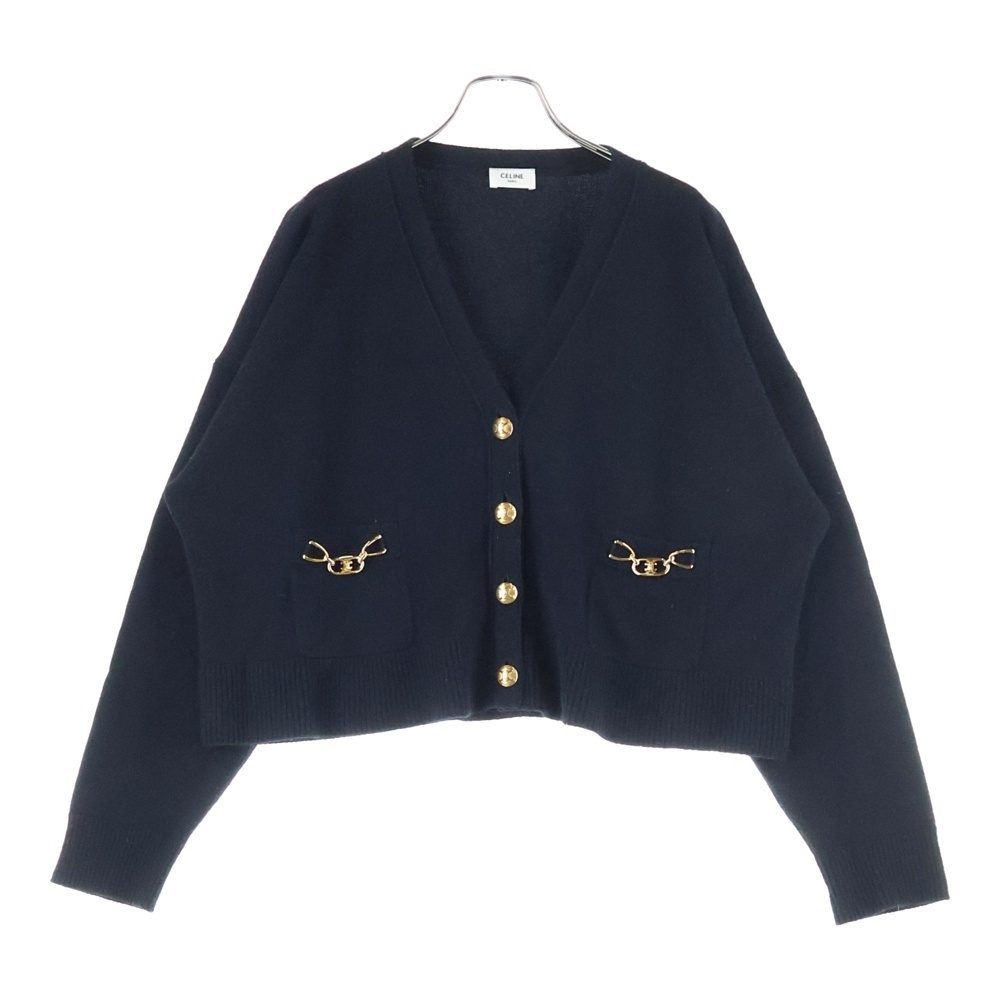 CELINE セリーヌ 花柄カーディガン トリオンフ金ボタン シルク 42サイズ CELINE セリーヌ 花柄カーディガン トリオンフ金ボタン シルク 42
